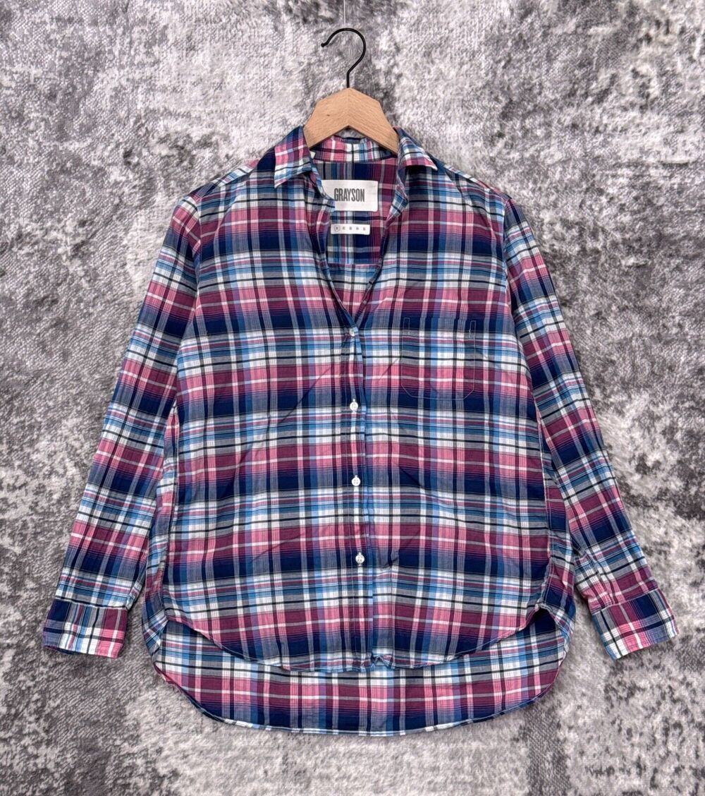 Grayson / Frank & Eileen The Hero Shirt Womens Pink Check Plaid Size 1